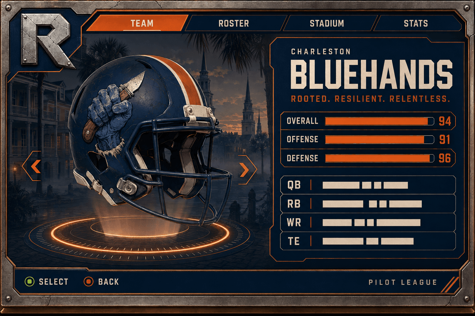 Charleston Bluehands team card