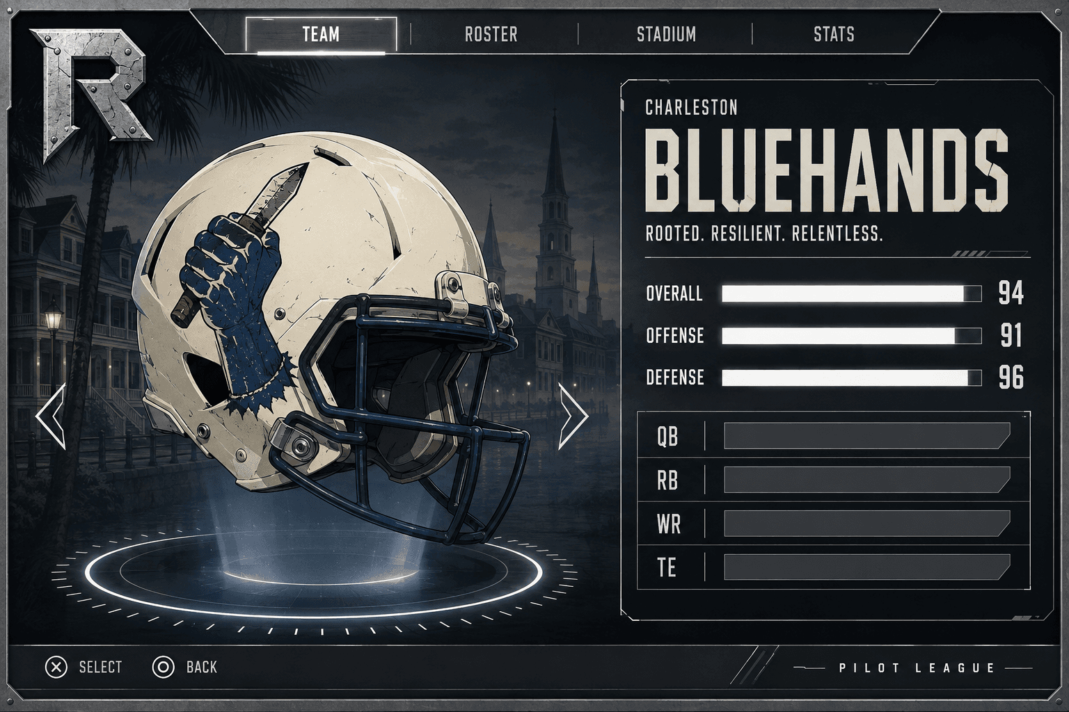 Charleston Bluehands team card — Tier 1