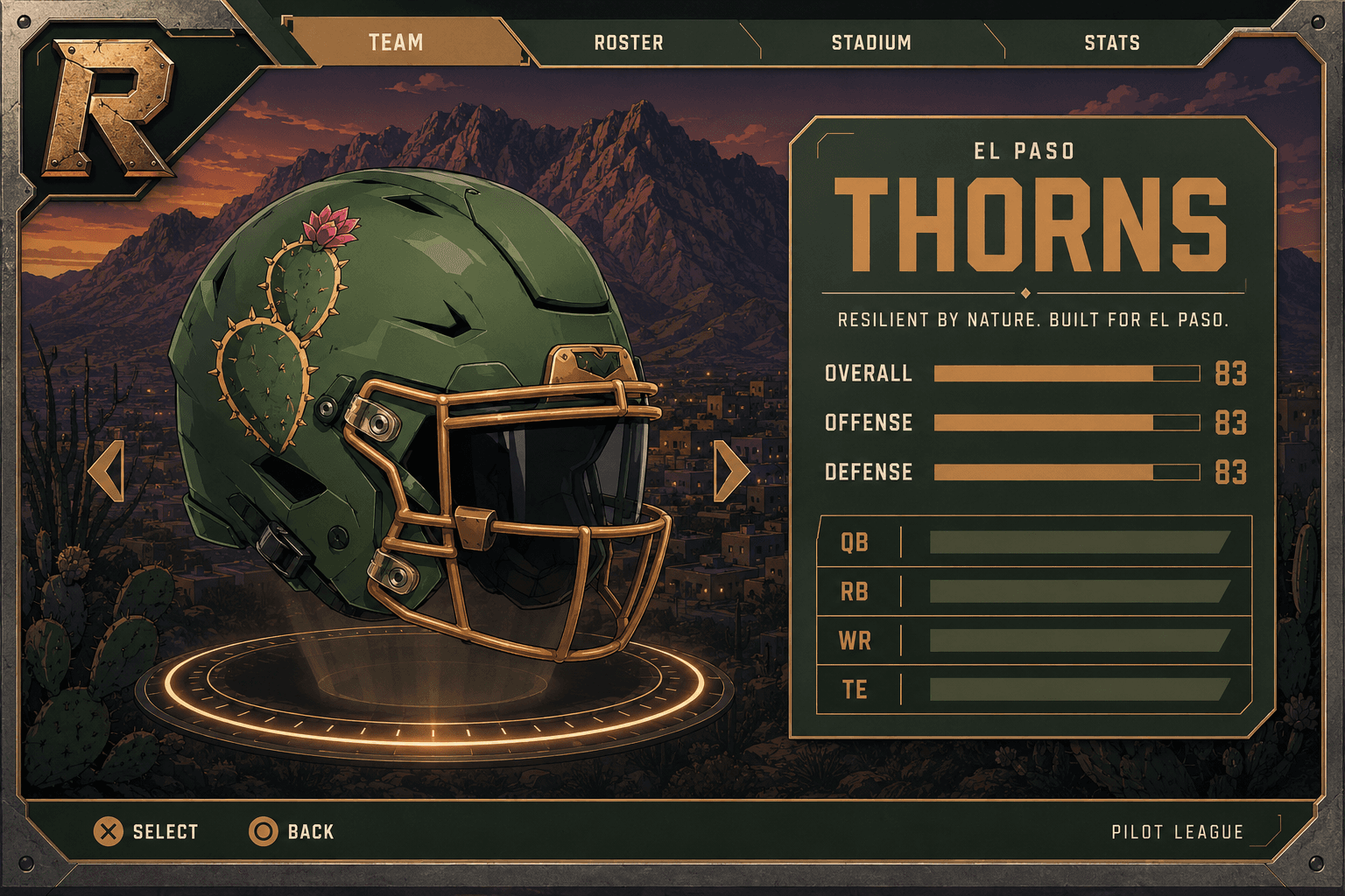 El Paso Thorns team card