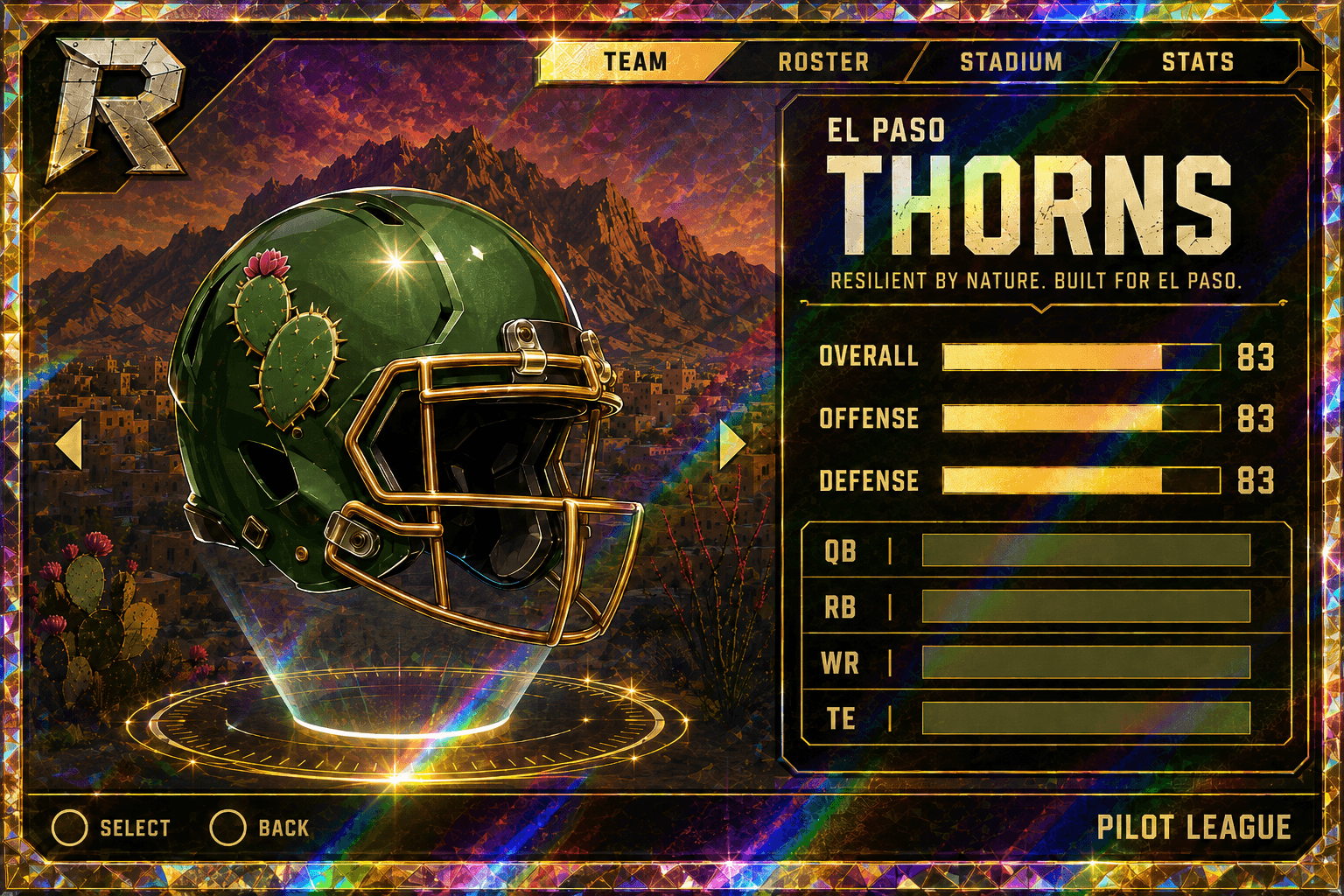 El Paso Thorns team card — Tier 3