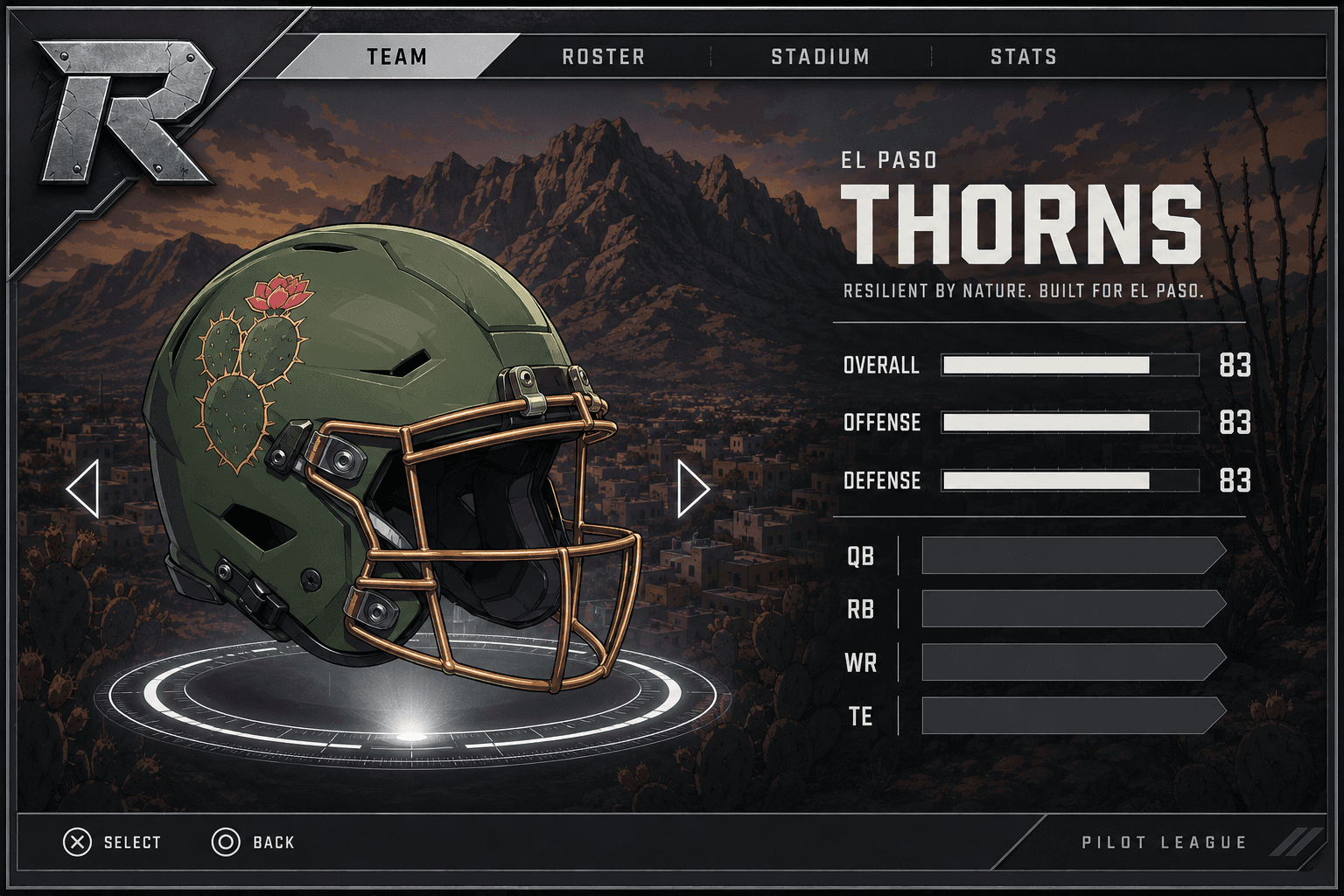 El Paso Thorns team card — Tier 1