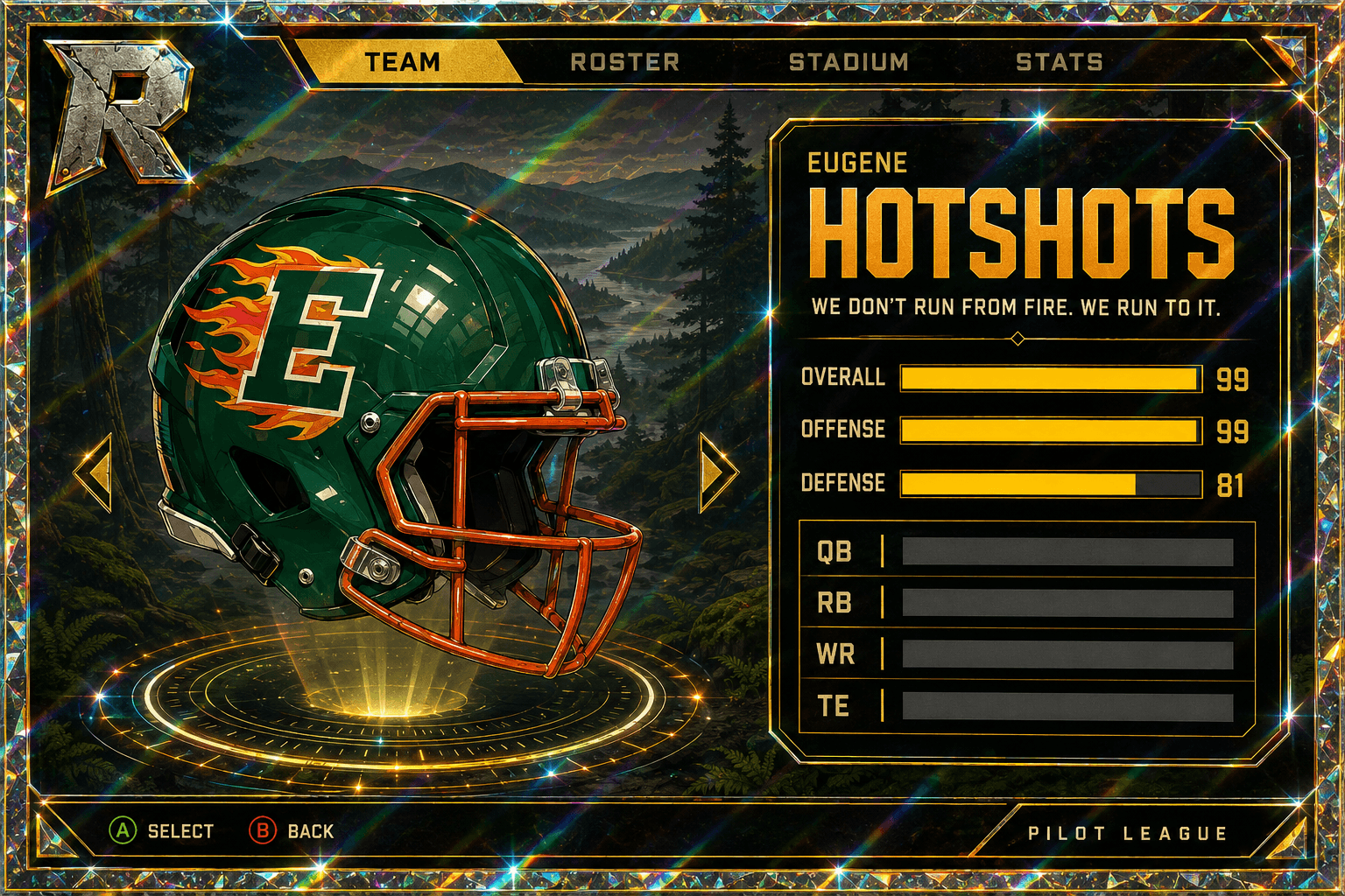 Eugene Hotshots team card — Tier 3