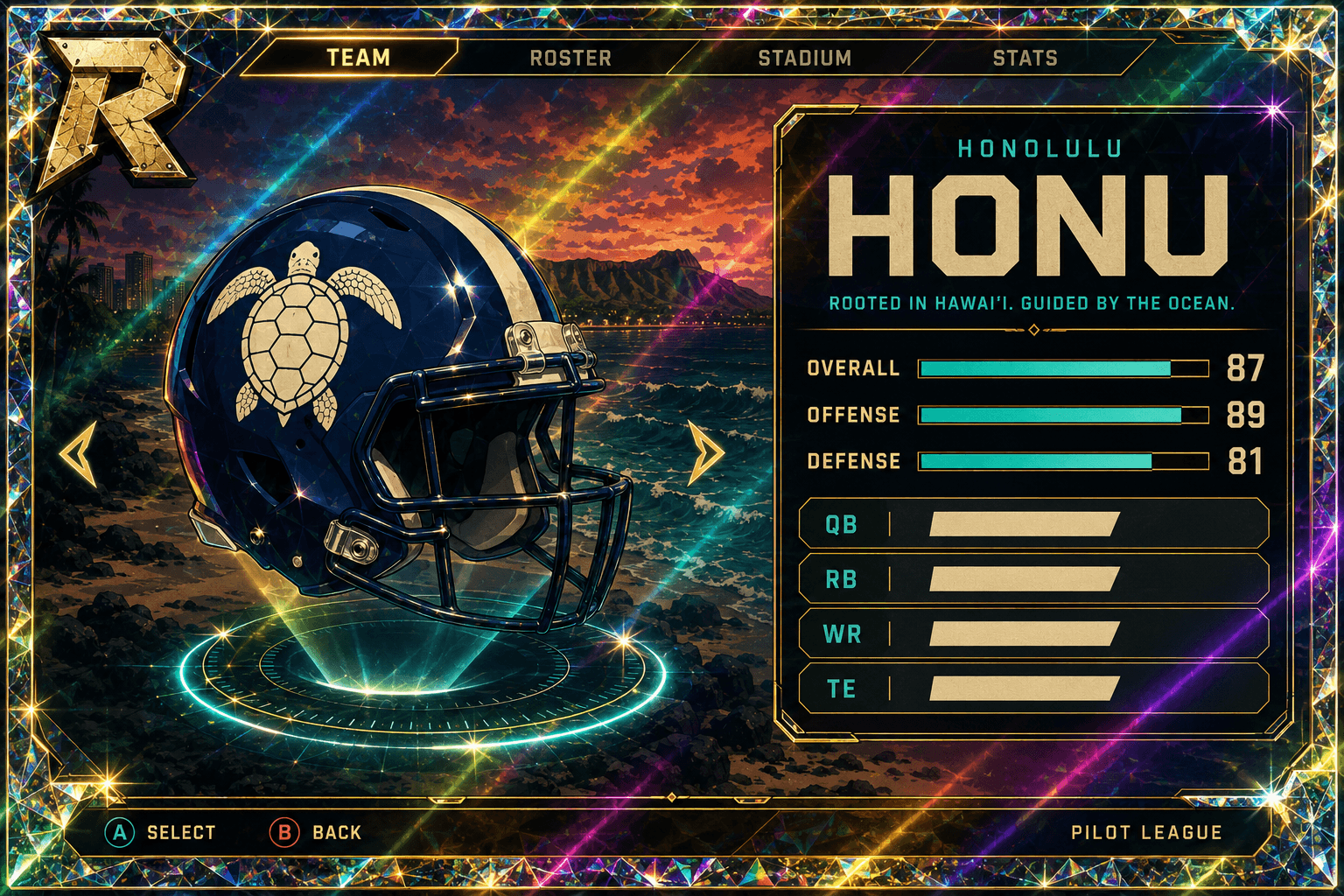 Honolulu Honu team card — Tier 3