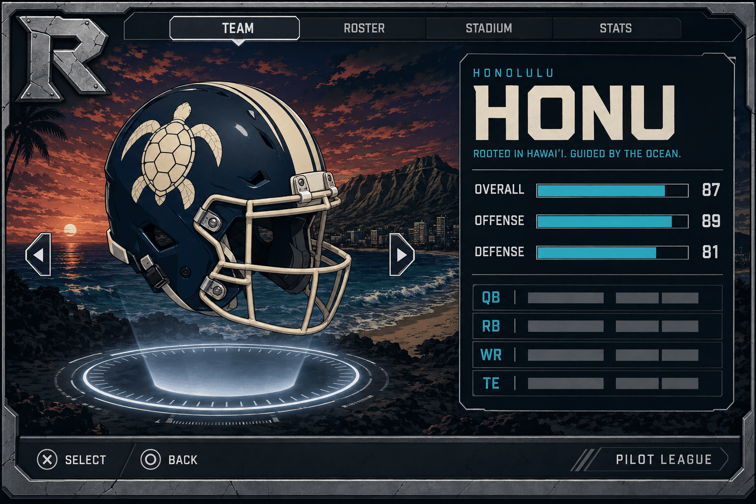 Honolulu Honu team card — Tier 1