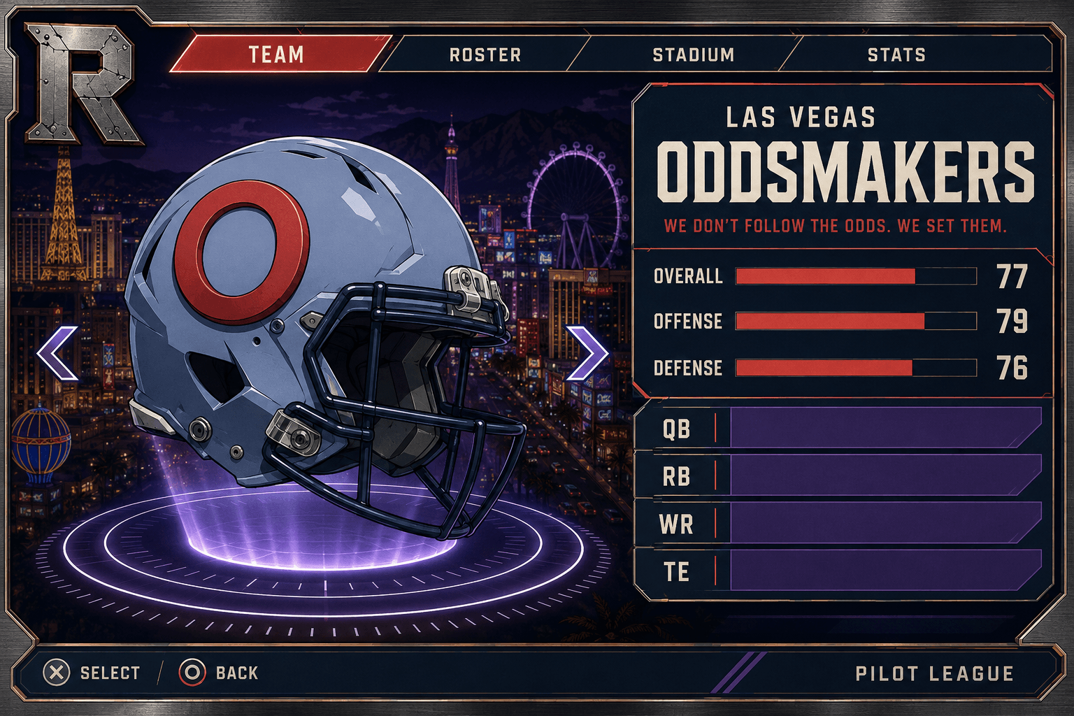Las Vegas Oddsmakers team card