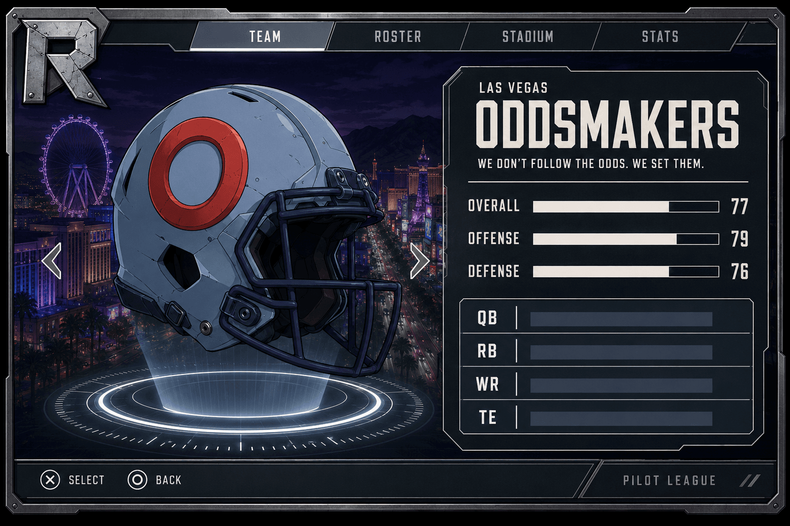 Las Vegas Oddsmakers team card — Tier 1