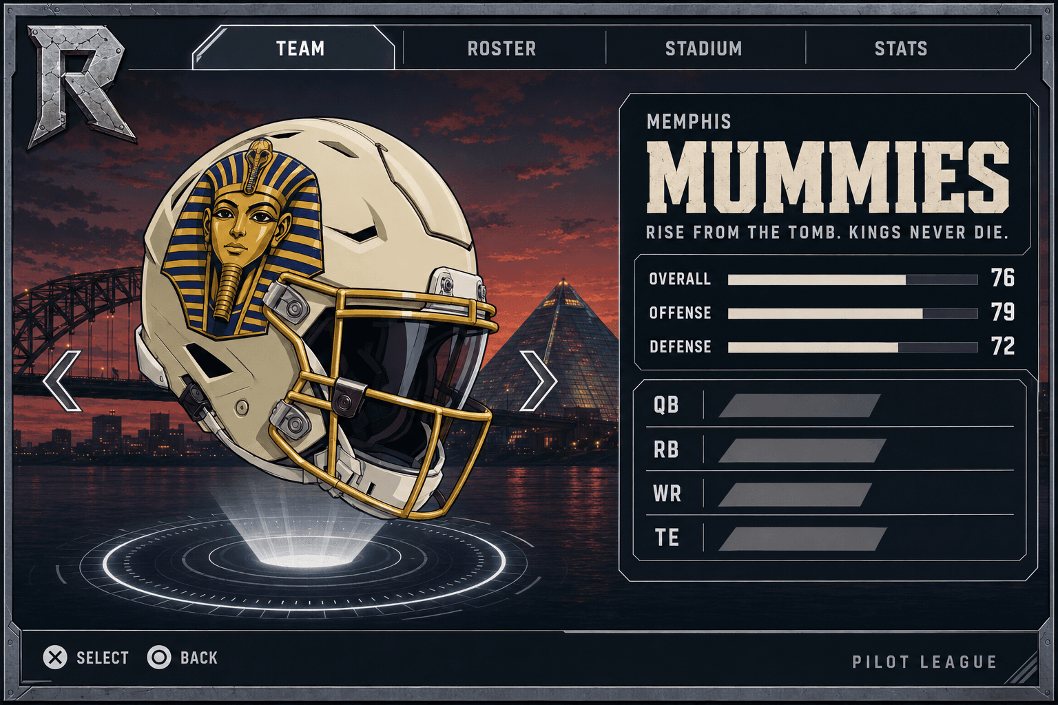 Memphis Mummies team card — Tier 1