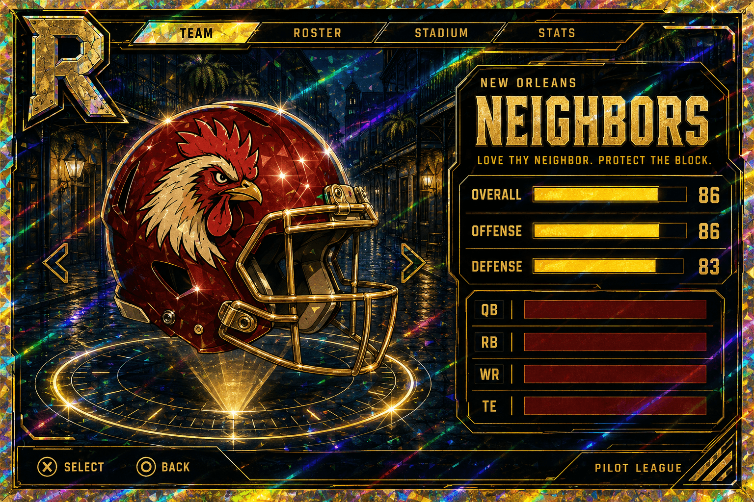 New Orleans Neighbors team card — Tier 3