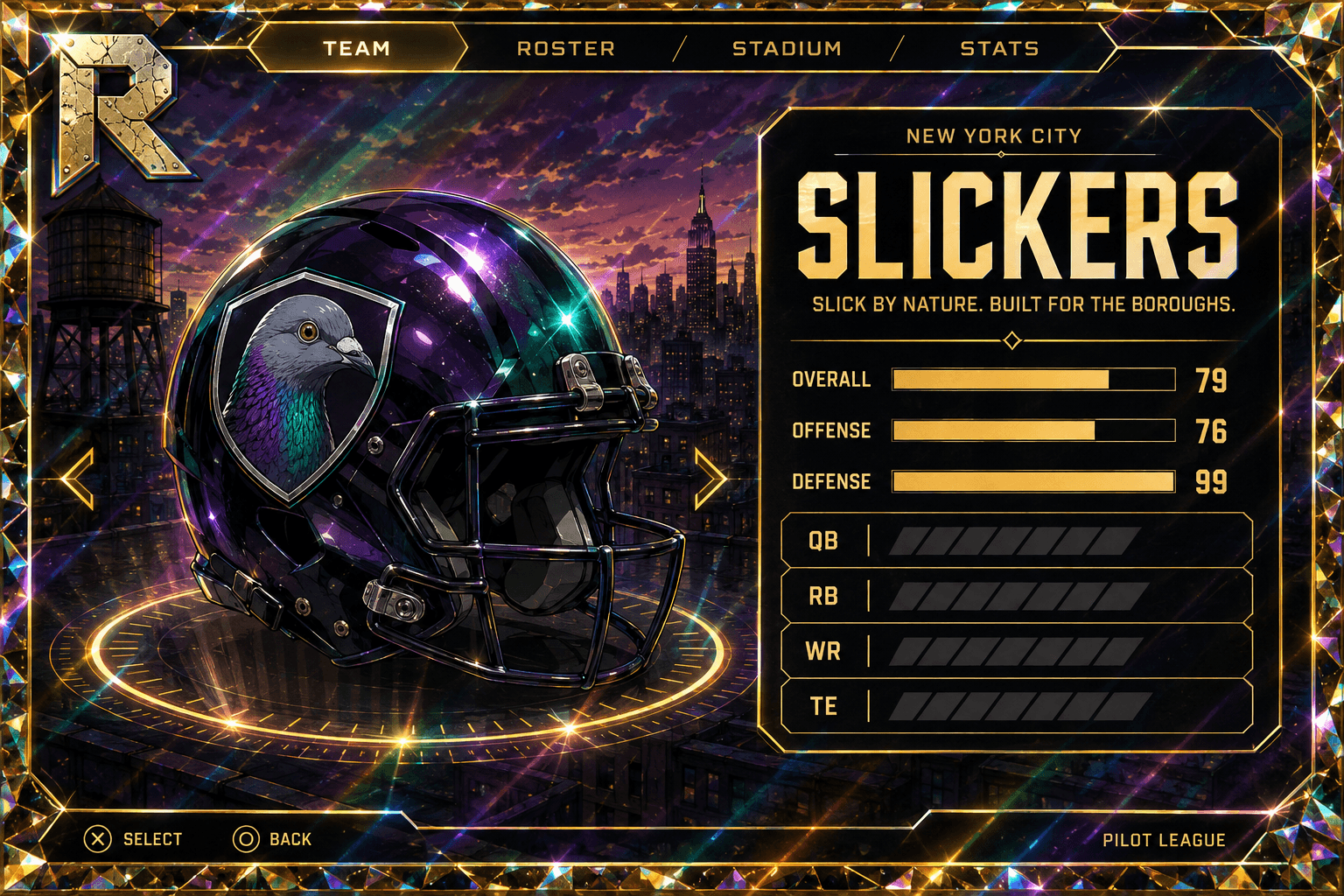 New York City Slickers team card — Tier 3